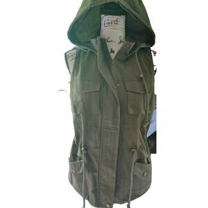 Cargo utility Sleeveless Hooded And Lined women's Size Medium